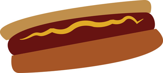 A vector art of a hotdog.