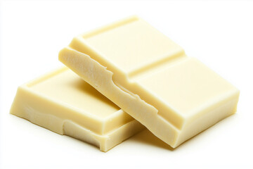  Of two white chocolate bars, isolated, white background. AI generation.
