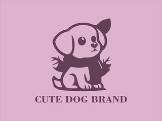 Cute Autumn Dog Vector Logo, Illustration of Dog Playing on Leaves, Winter Dog Character Design