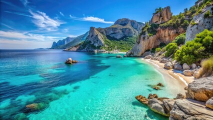 Stunning Cala Goloritze Beach in Baunei, Sardinia with Crystal Clear Azure Waters and Scenic Cliffs