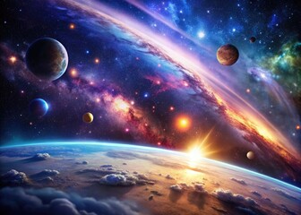Obraz premium Stunning Deep Space Desktop Backgrounds Featuring Stars, Galaxies, Nebulas, and Cosmic Wonders