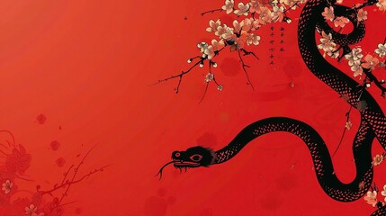 2025 Year of the Snake Background Image - a captivating and symbolic representation. Showcasing the elegance and mystery of the snake in the upcoming year