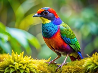 Fototapeta premium Stunning Pewit Bird in Natural Habitat Captured in Vibrant Colors Amidst a Lush Green Landscape