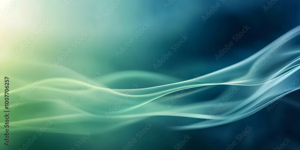 Poster soothing gradient waves of calming cool tones in abstract digital art background
