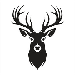 Deer head Vector silhouette illustration