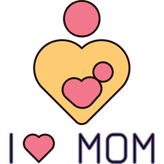 I Love Mom Sticker