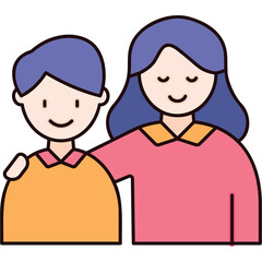 Mom And Daughter Photo Sticker