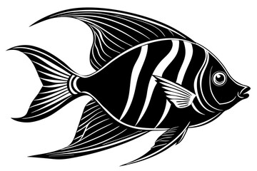 angelfish silhouette vector illustration white background