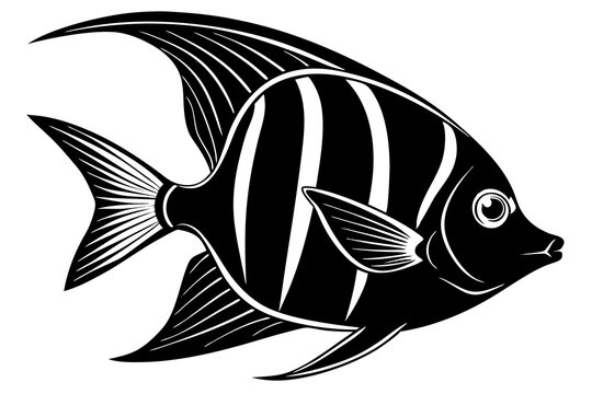 recommend clip art: angelfish silhouette vector illustration white background