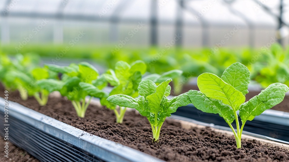 Poster high-tech climate control systems for greenhouse automation - regulating temperature and humidity fo