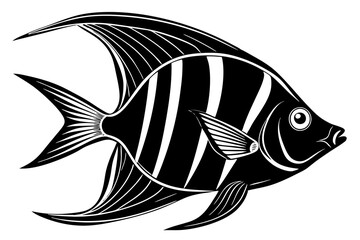 angelfish silhouette vector illustration white background