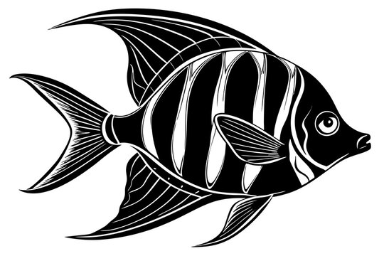 recommend clip art: angelfish silhouette vector illustration white background