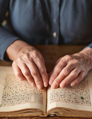 Naklejka premium braille reading 