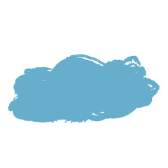 筆で描いた燻んだ青色の雲形フレーム素材