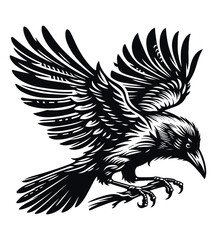 Crow silhouette vector illustrations