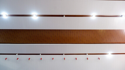 Interior Ceiling Of A Multipurpose Building With Lights On