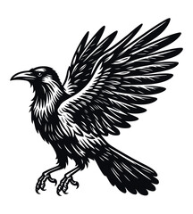 Crow silhouette vector illustrations