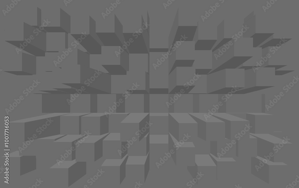 Poster abstract gray extrude background. abstract background gray color extrude blocks style and design for