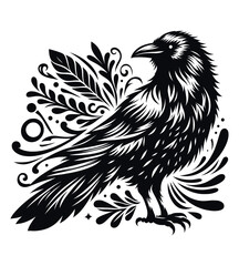 Crow silhouette vector illustrations
