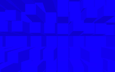 abstract blue extrude background. Abstract background blue color extrude blocks style and design for illustration.  Blue background 3d shape design square