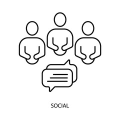 social concept line icon. Simple element illustration. social concept outline symbol design.