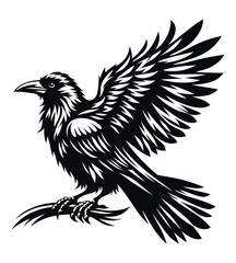 Crow silhouette vector illustrations