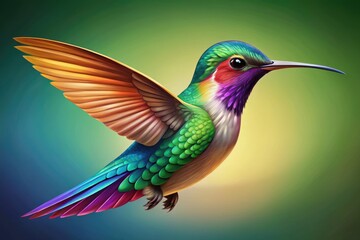 Fototapeta premium Vibrant Hummingbird Vector Art Design Perfect for Nature Themes, Illustrations, and Graphic Projects