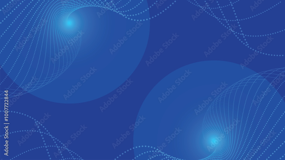 Poster dark blue background with wave flowing particles. futuristic and technology particles mesh backgroun