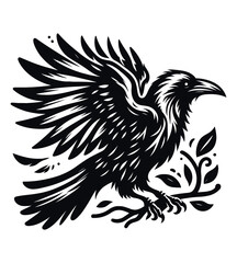Crow silhouette vector illustrations