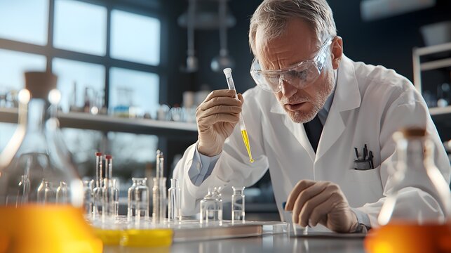 Senior Scientist Working in Laboratory.