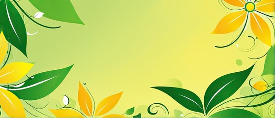 Fototapeta premium Floral Design with Green and Yellow Colors