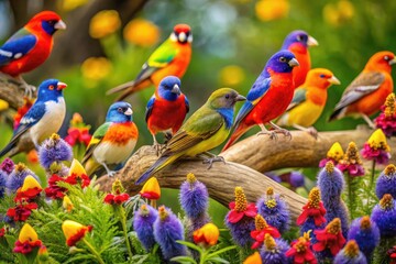 Obraz premium Vibrant Texas Birds in Their Natural Habitat Showcasing Stunning Colors and Unique Features