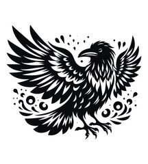 Crow silhouette vector illustrations