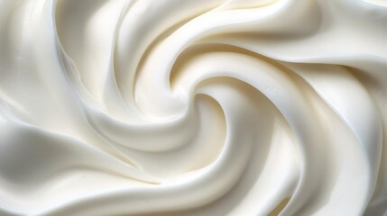 Obraz premium White cream, portraying a smooth, soft texture for culinary or beauty themes..