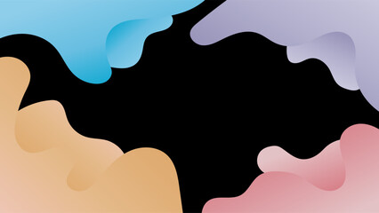 ABSTRACT DARK BACKGROUND WITH HAND DRAWN SHAPES GRADIENT COLOR DESIGN VECTOR TEMPLATE FOR WALLPAPER, COVER DESIGN, HOMEPAGE DESIGN