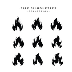 Collection of Fire Silhouettes Vector Design