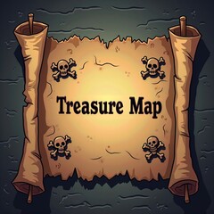 Pirate Treasure Map Illustration