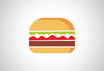 Fresh and Tasty Burger logo design template, Fast food logo, Vector illustration