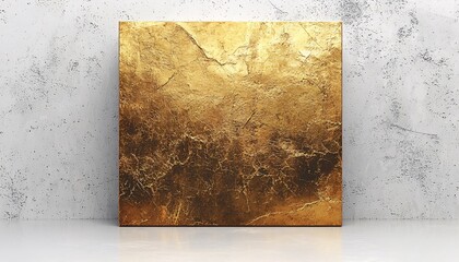 Golden Elegance: Minimalist Premium Design with Bold Rectangular Element on White Background