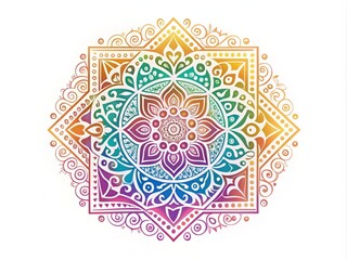 _abstract, colorful, circular logo design with intricate patterns and shapes, surrounded by a thin border, on a clean