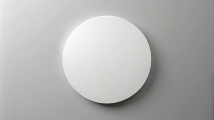 A crisp, white circle stands out against a muted gray background, with subtle gradient effects and slightly raised