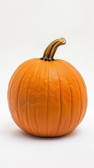Obraz premium Pumpkin squash for Halloween on white background Flat lay design, Halloween elements, Happy Halloween
