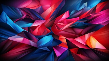 A Symphony of Hues Interlocking Polygons in a Tapestry of Vibrant Reds, Blues, and Purples
