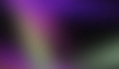 Soft purple blue green colors grainy backdrop design. Abstract trendy multicolored noisy gradient dark wave shaped, bright, shiny, rough, grainy, banner, poster.