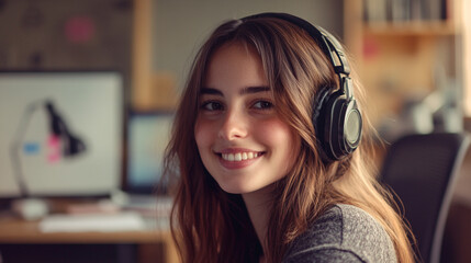call center operator woman with headset