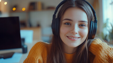 call center operator woman with headset