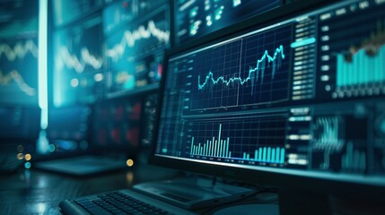Obraz premium Computer Monitor Showing Technical Analysis: A Guide to Fundamental and Investment Strategies