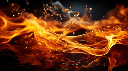 A fiery liquid cascade dances in a whirlwind of motion, capturing the essence of heat and fluidity.