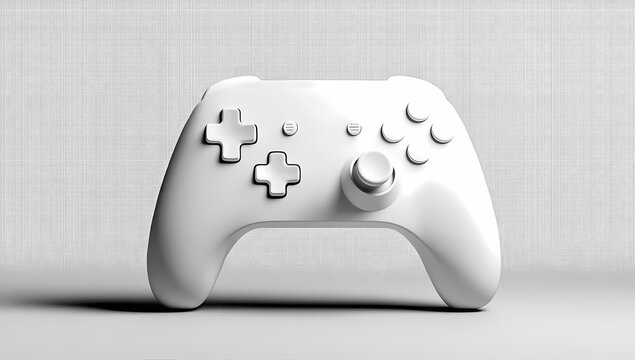 Ultra-realistic 3D render of a white game controller