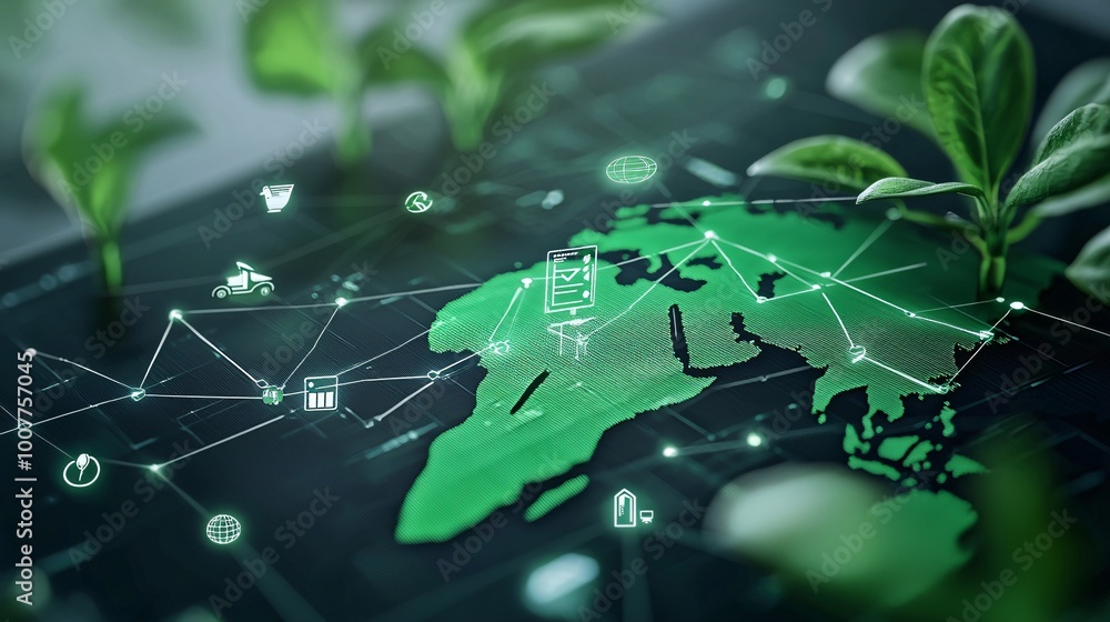 Poster global farming networks connected via satellite data - enhancing cross-border agricultural collabora
